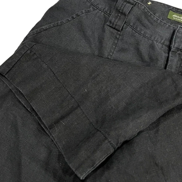 Eddie Bauer Black Vashon Fit Linen Pants 8 Tall - Picture 2 of 3